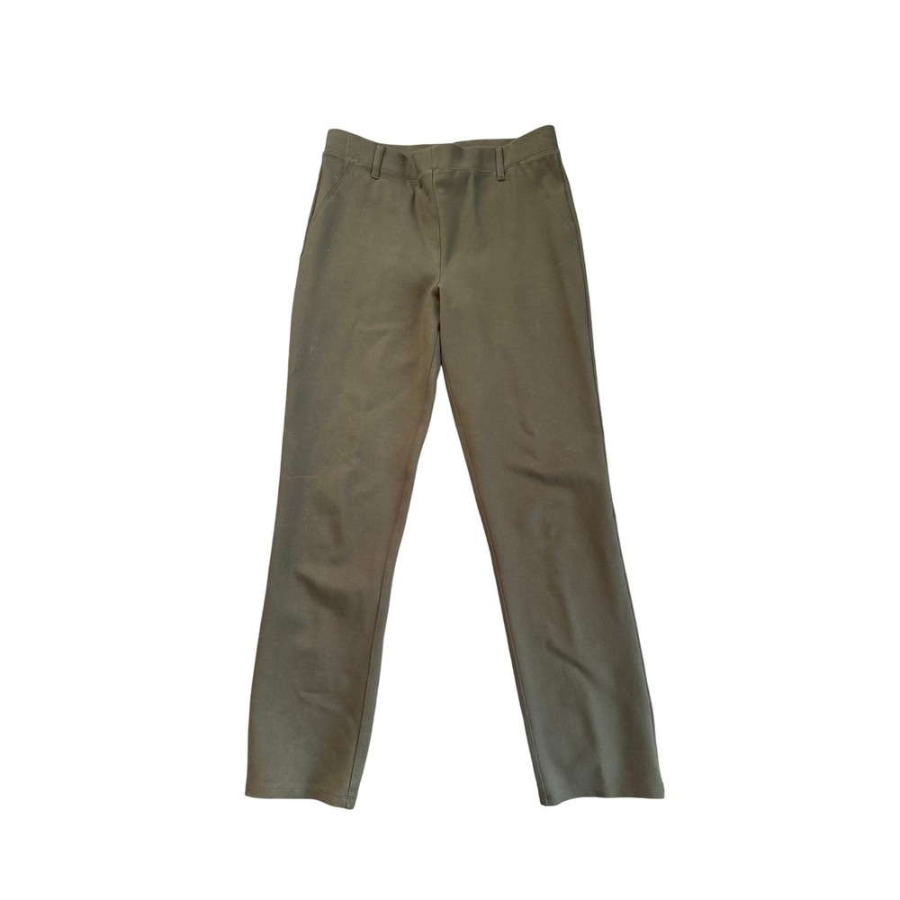 Quince Olive Green Ponte Pants Petite Small Stretch Pull On Career